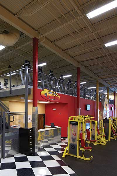 Mezzanine for sports fitness
