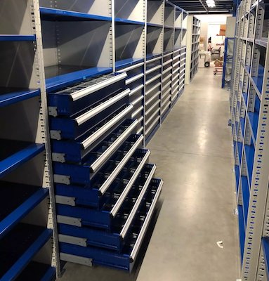Example of high densite drawers for storage